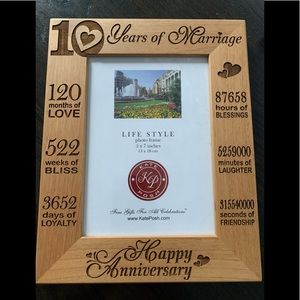 Kate Posh 10 Year Anniversary Wooden Frame for 5x7